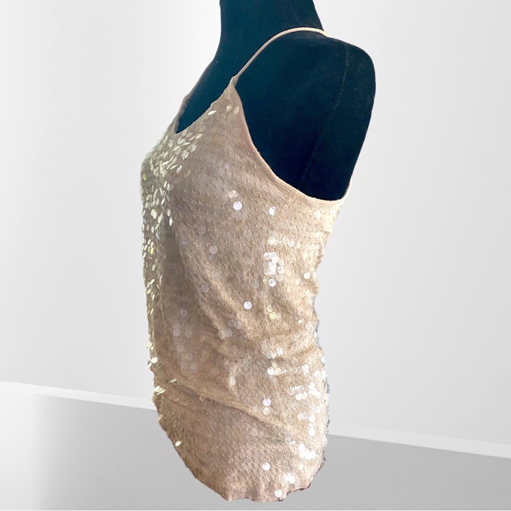 Club Monaco Nude Body-con Sequined Tank. Great preworn condition. Size XS - Picture 4 of 11
